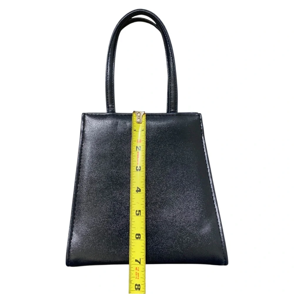 Vintage Navy Blue Structured Top-Handle Purse - Picture 12 of 14